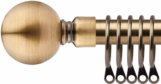 New Edge Blinds Extendable Metal Curtain Pole Set in Bronze, 170 cm - 300 cm