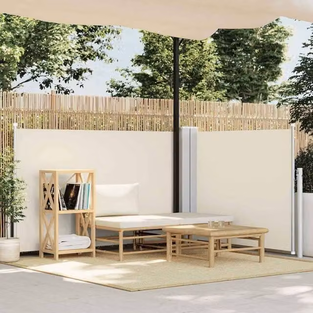 Berkfield Home Retractable Roller Side Awning in Beige, W/H: 100 x 600 cm
