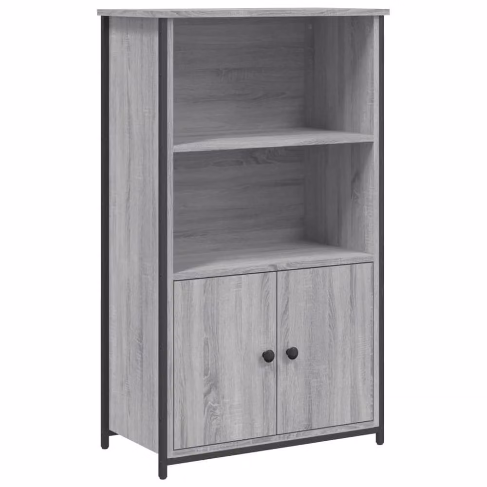 Berkfield Home Grey Sonoma Highboard with Hinged Doors and Internal Shelves, W: 62 cm, D: 32 cm, H: 103.5 cm – 3