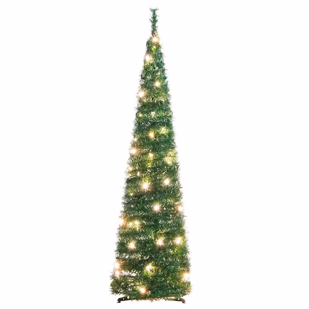 Berkfield Home Beautiful Green Artificial Pop-up Christmas Tree with 50 LEDs, Height: 120 cm – 4