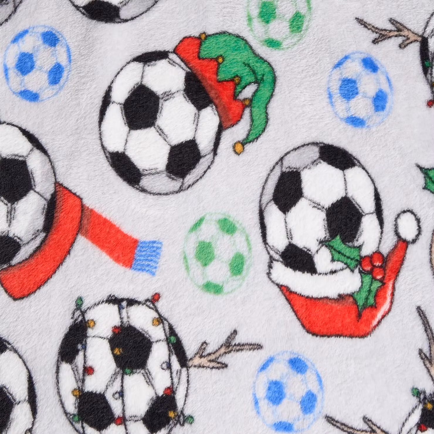 OHS Kids Christmas Football Soft Fleece Blanket in Charcoal, W/D/H: 120 x 150 cm – 4