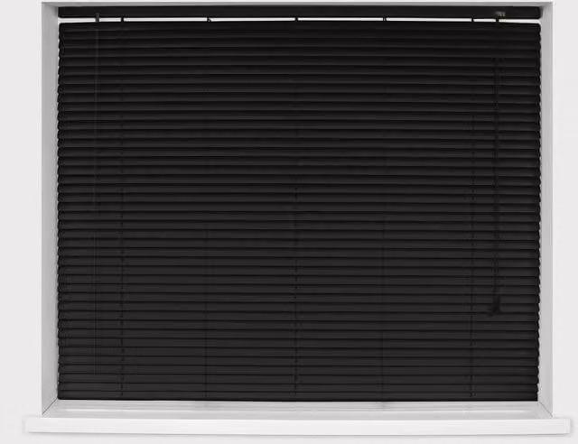 Caecus 25mm Aluminium Venetian Blind, Black, W: 165 cm, H: 150 cm