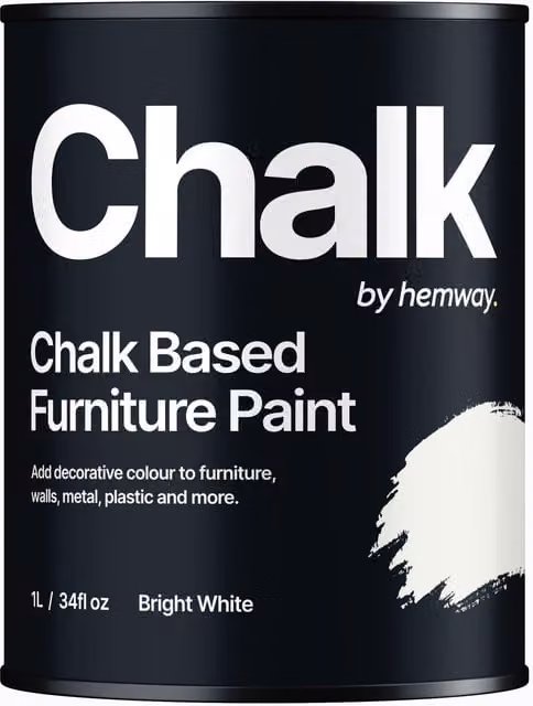 Hemway Chalk Based Furniture Paint in Bright White Flat Matt