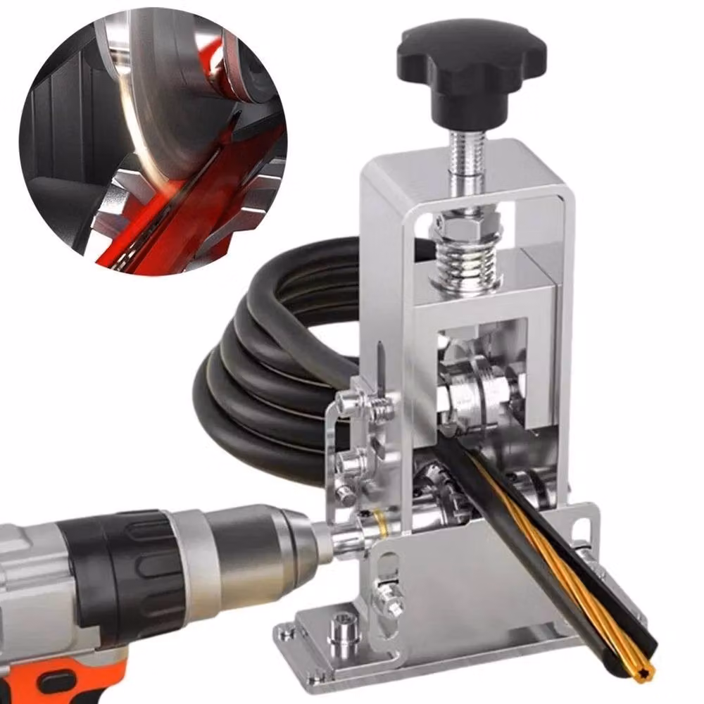 VOGREX Manual and Electric Copper Wire Cutter and Cable Stripper, 1-25mm, Silver – 4