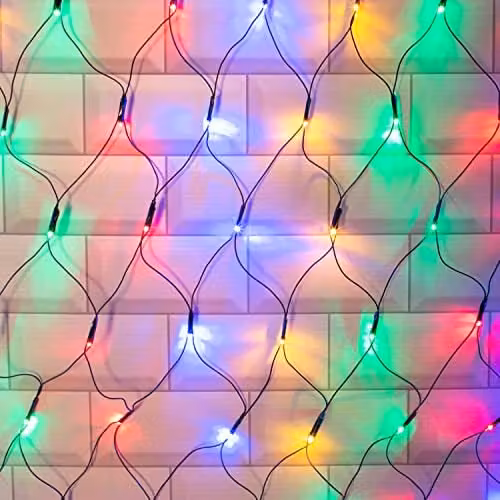 The Christmas Workshop 180 LED Multi-Colour Christmas Net Lights, W: 1.8 m, H: 1.2 m – 1