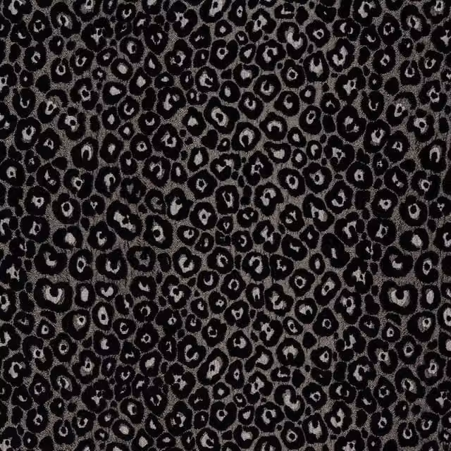 Terrys Zambia Chenille Fabric Cushion in Silver and Black with Graphic Animal Design