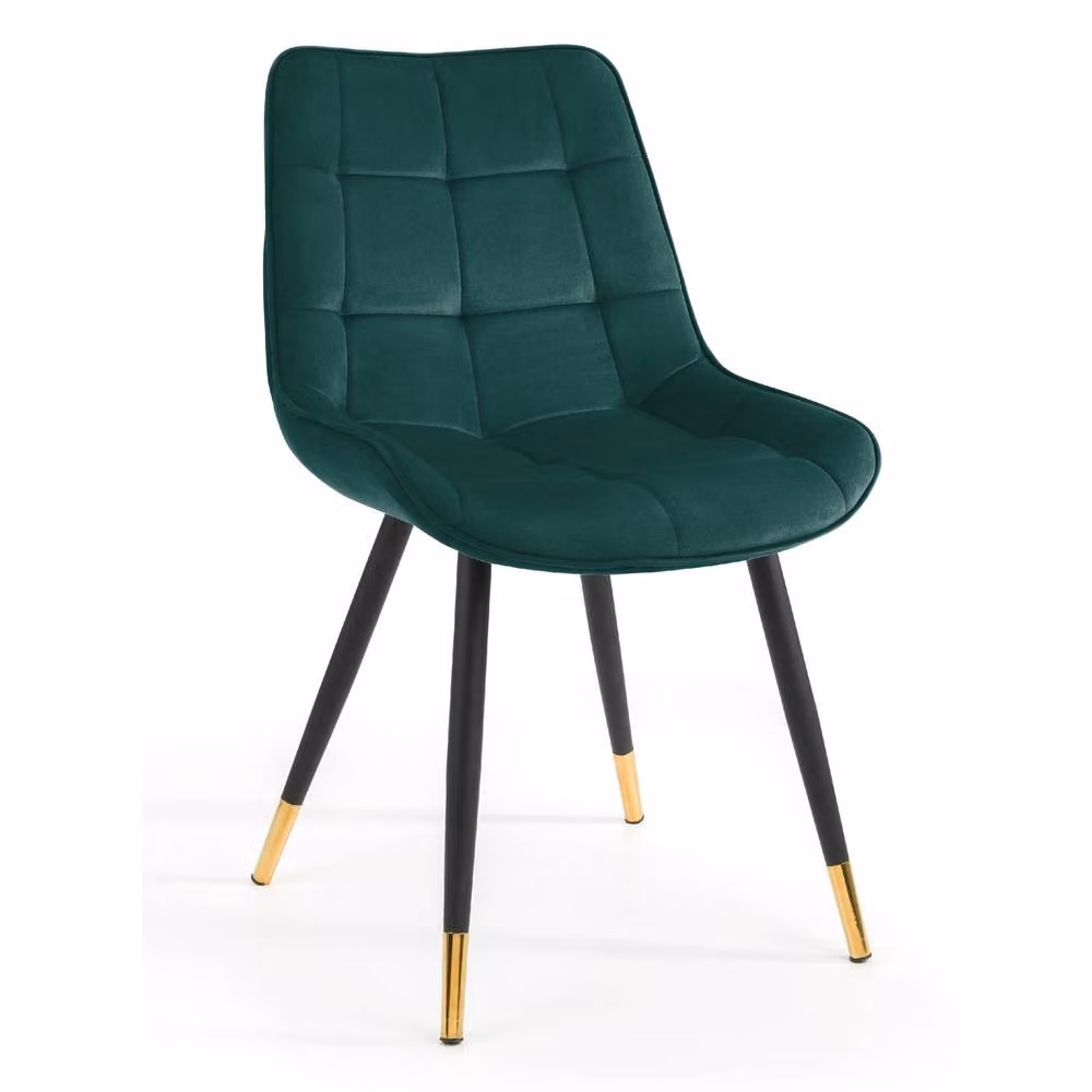 Cheshire Bexley Elegant Green Velvet Dining Chairs - Set of 2 – 2
