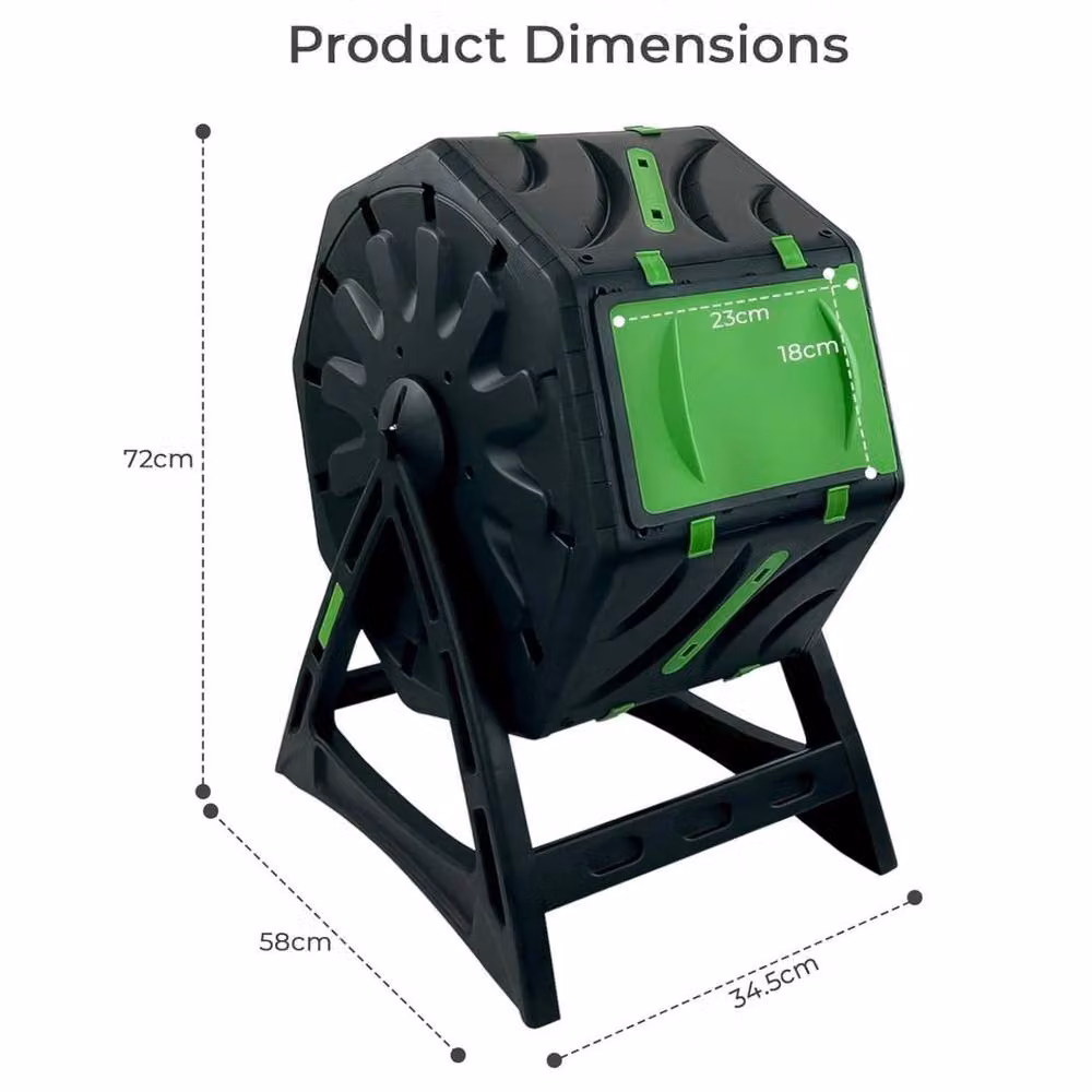 KORVIXA 70L Rotating Garden Compost Tumbler in Black – 2