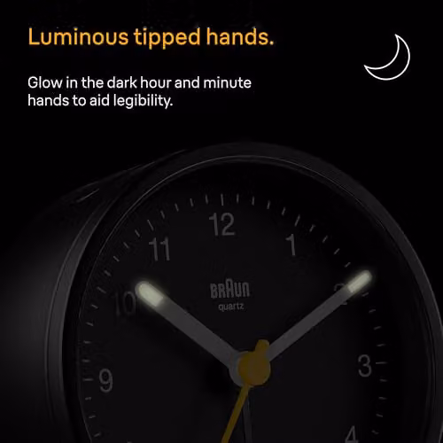 Braun Classic Analogue Alarm Clock in Black, Yellow or White – 4