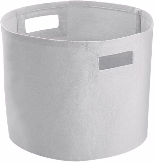 Westford Mill Canvas Storage Basket with Handles in Grey