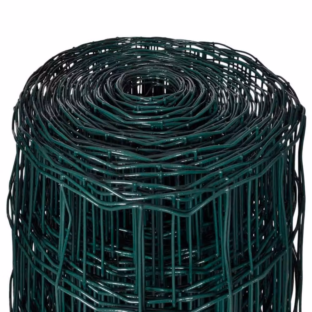 Berkfield Home Euro Fence Green PVC-Coated Steel Fencing, W: 10 m, H: 1.8 m – 4