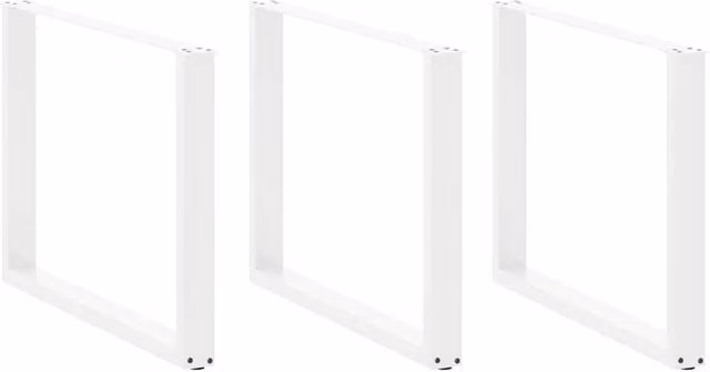 Berkfield Home U-Shaped Steel Coffee Table Legs, 2 Pieces, White, H: 72-73 cm x W: 100 cm