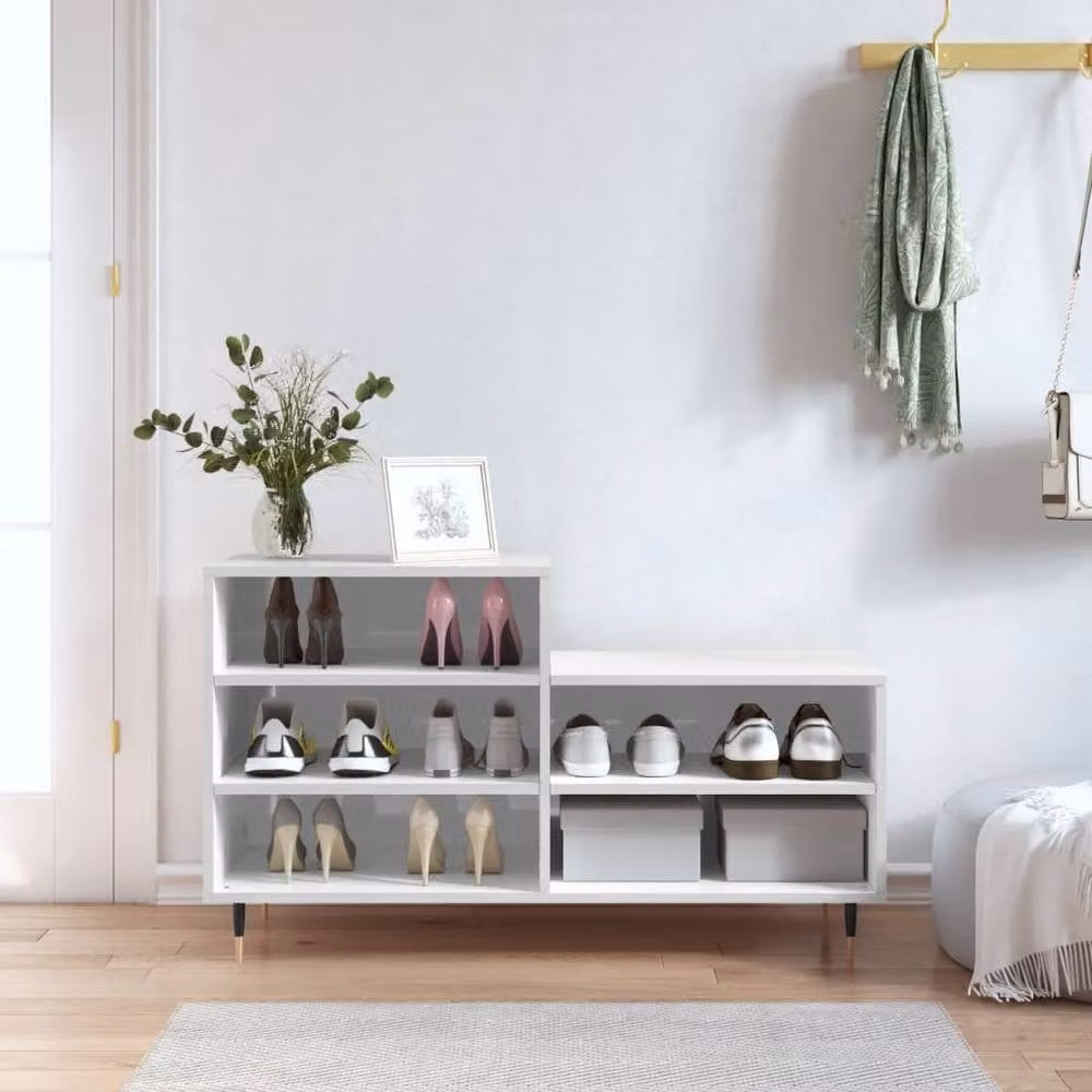 Berkfield Home High Gloss White Modern Shoe Cabinet W/D/H: 102 x 36 x 60 cm – 2