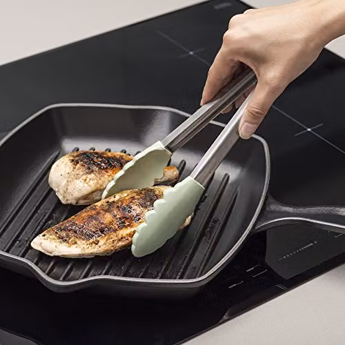 Zeal Silicone and Stainless Steel Non-Stick Cooking Tongs, Green, 25 cm – 3
