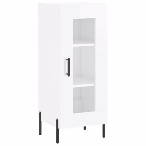vidaXL Modern High Gloss White Sideboard in Engineered Wood W/D/H: 34.5 x 34.5 x 90 cm