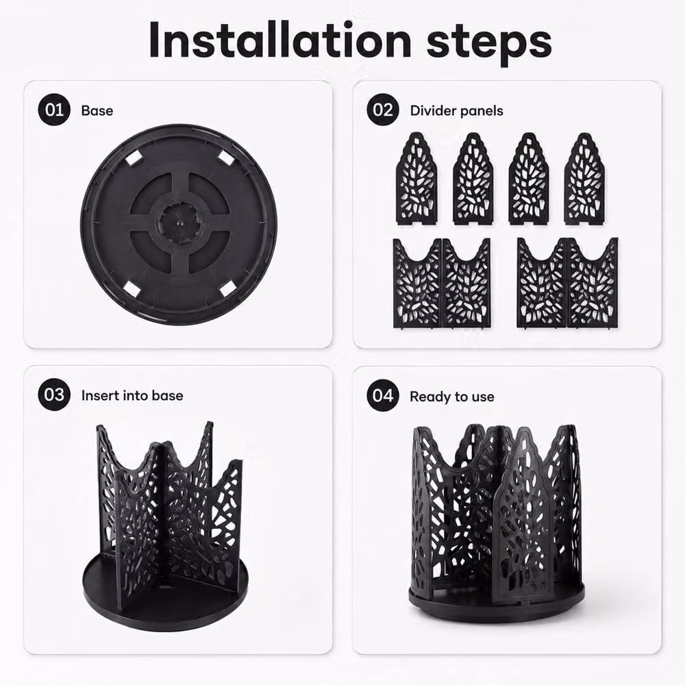 FLAVORA 360 Rotating Desktop Paper Cup Holder in Black, Width: 50 cm – 4