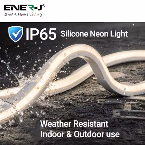 ENERJ 30m 24V Silicon Neon Flex LED Strip, White, IP65, 10 x 10 mm – 3