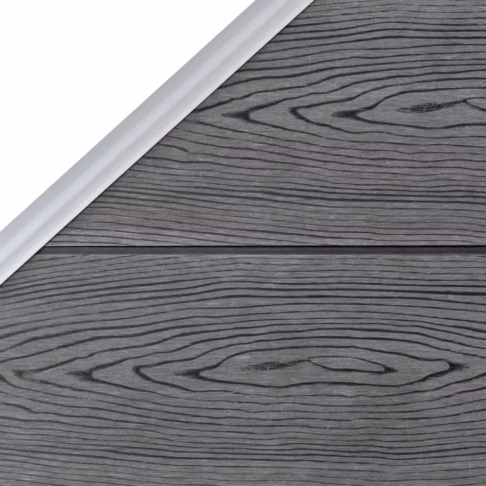 Berkfield Home WPC Fence Set in Grey, including 1 Square and 1 Slanted Panel, W: 273 cm, H: 186 cm – 5