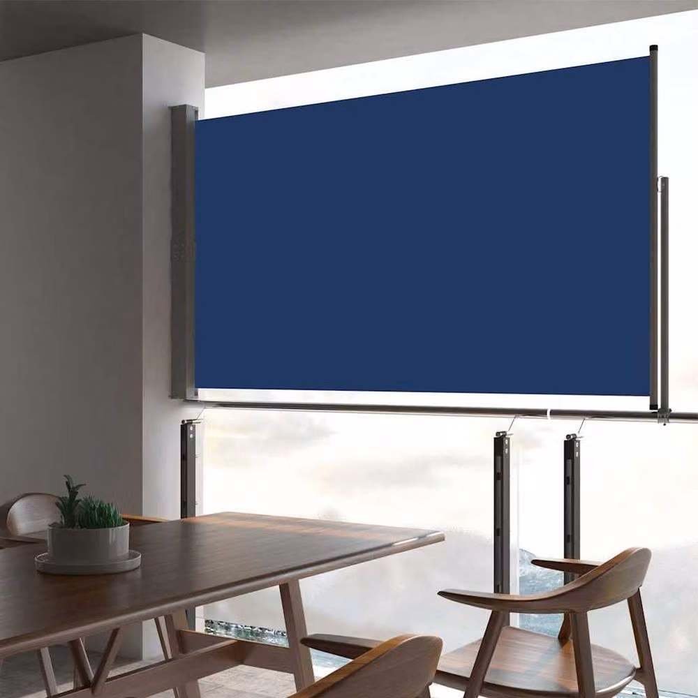 Berkfield Home Single Retractable Side Awning in Blue, W/H: 300 x 140 cm – 2