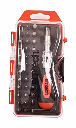 Amtech 38pc Stubby Ratchet Screwdriver and Bit Set in Black and Red – 2