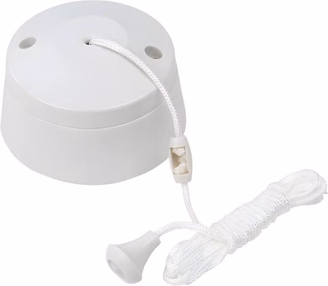 KDMD 6 Amp 2 Way White Plastic Ceiling Pull Cord Switch for Bathroom and Toilet