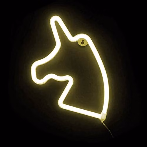 Globrite Unicorn LED Neon Light Sign in Yellow for Childrens Bedrooms and Walls