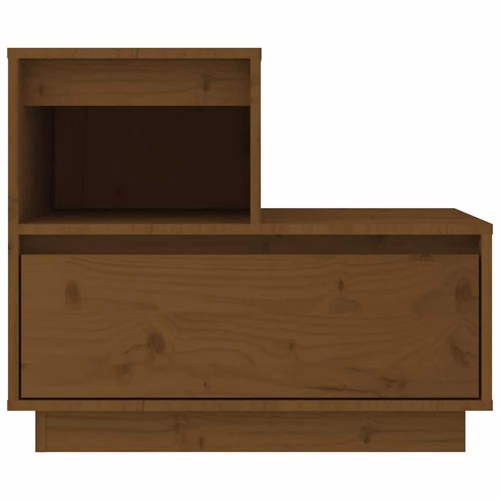 Berkfield Home Set of 2 Rustic Solid Wood Pine Bedside Cabinets, Honey Brown, W: 60 cm, D: 34 cm, H: 51 cm – 5