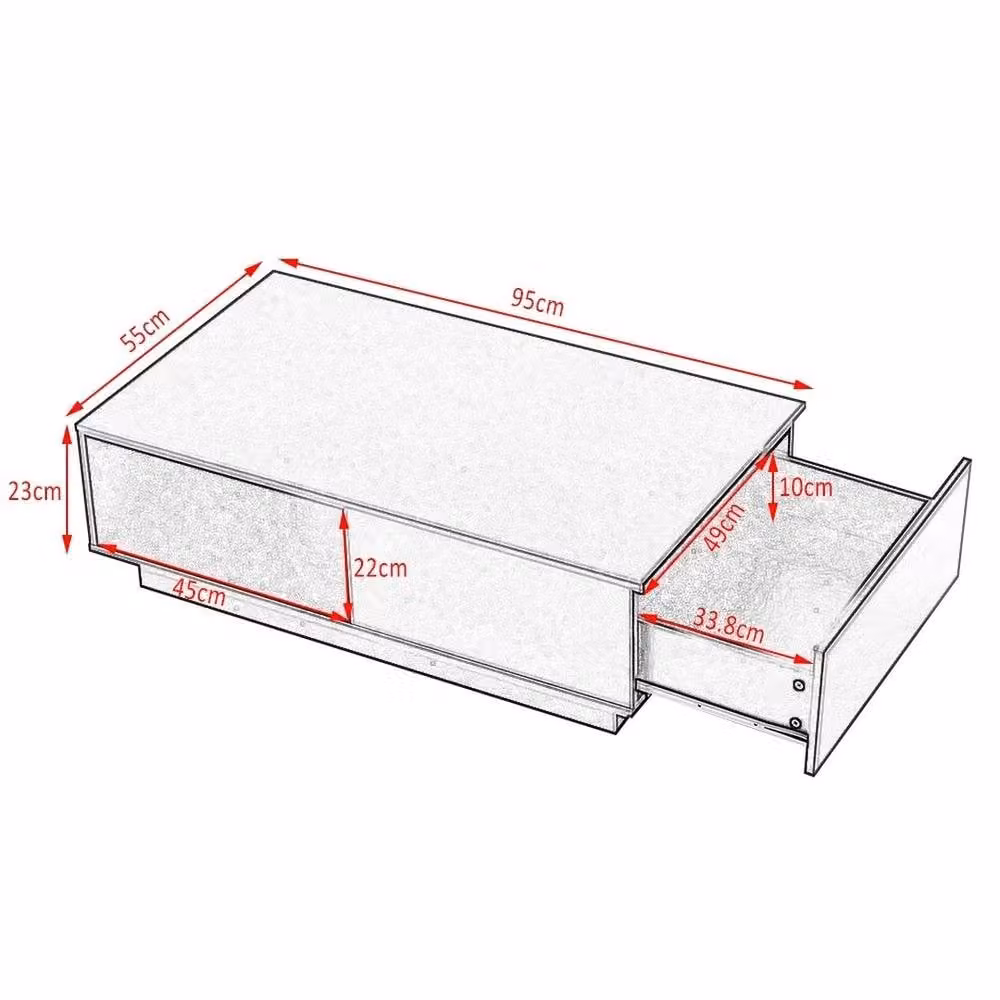 KORVIXA Modern Square Coffee Table in Black and White, W/D/H: 100 x 100 x 100 cm – 1