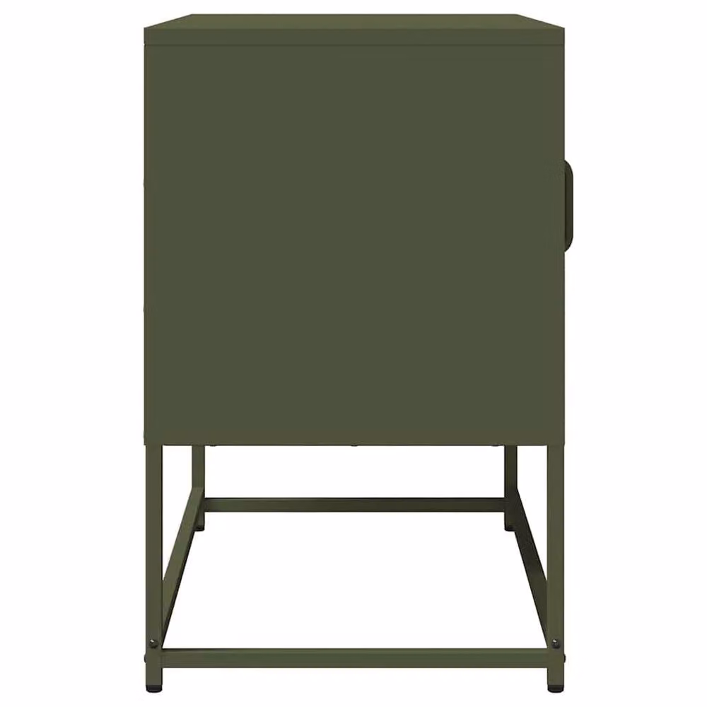 Berkfield Home Industrial TV Cabinet in Matt Olive Green, W/D/H: 68 x 39 x 60.5 cm – 4