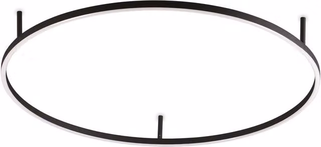 Ideal Lux Oracle Slim Round Integrated LED Semi Flush Ceiling Light, Black, Diameter: 90 cm