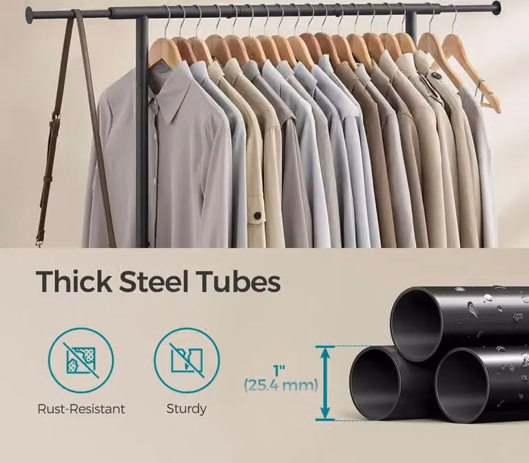 Modcraft Adjustable Silver Clothes Rail with Sturdy Metal Construction W/H/D: 94 x 83 x 43 cm