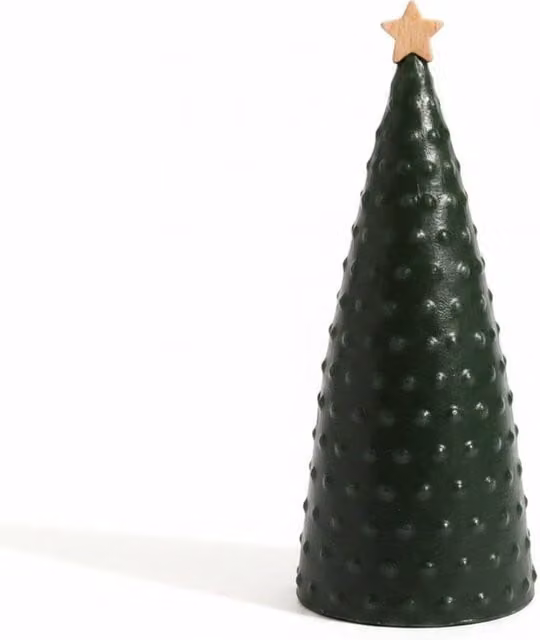Four Candle Green Ceramic Pimpled Christmas Tree Tabletop Decoration H: 21.0 cm x W: 8.0 cm x D: 8.0 cm