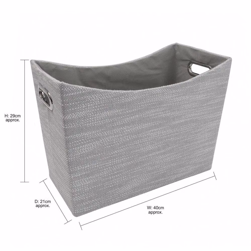 EONLION Open Weave Fabric Magazine Storage Holder in Grey, Width: 50 cm – 2
