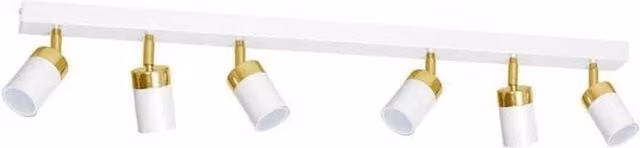 MiLAGRO Joker Ceiling Lamp in White and Gold/Brass with 6x GU10 Sockets