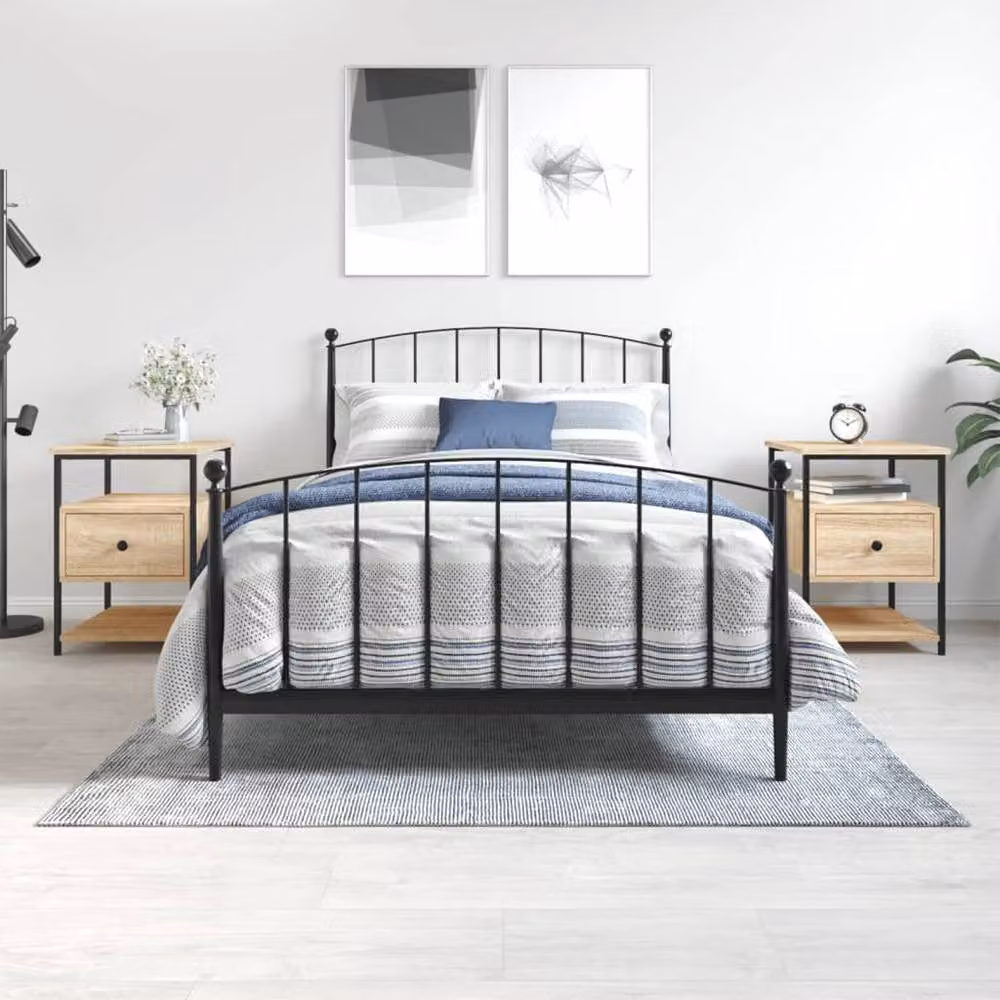 Berkfield Home Set of 2 Bedside Cabinets in Sonoma Oak Brown, W/D/H: 40 x 42 x 56 cm – 2