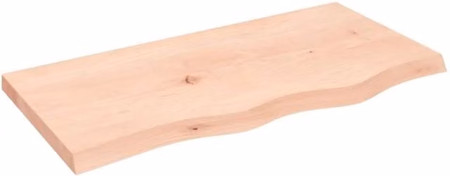 Berkfield Home Table Top Untreated Solid Oak Wood in Natural, W: 80 cm, D: 40 cm, H: 2-4 cm