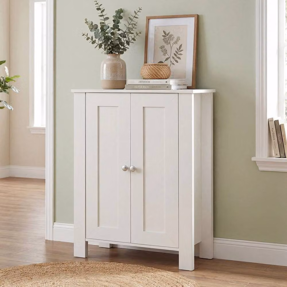 KORVIXA Modern Wooden Storage Organizer in White, W/D/H: 60 x 30 x 80 cm – 2