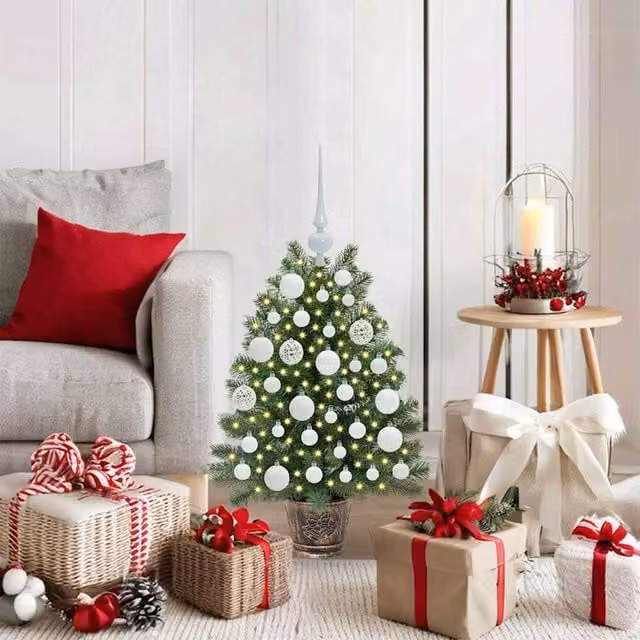 Berkfield Home Green Tabletop Artificial Christmas Tree with 150 LEDs, Height: 75 cm