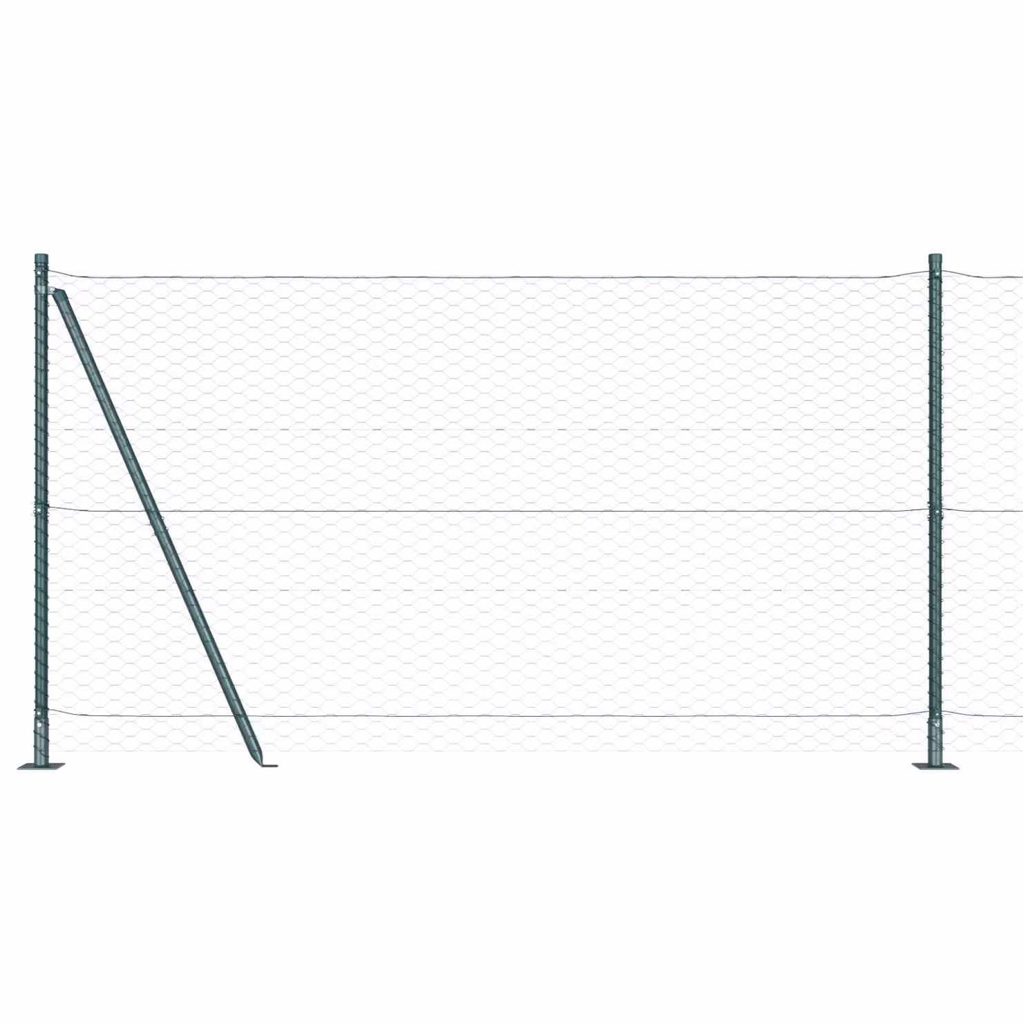 Berkfield Home Green Steel Hexagon Fence, W/H: 120 x 100 cm (2 rolls) – 1