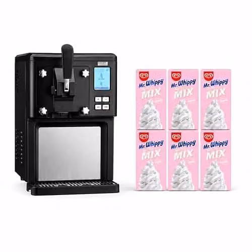 Cooks Professional Luxury Soft Serve Ice Cream Maker in Black with 1.5L Capacity, Self-Cooling Compressor and Digital Display