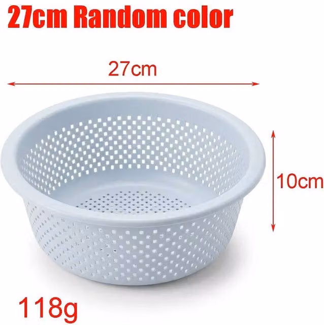 FLAVORA Multicolour Plastic Round Fruit and Vegetable Colander Basket, Diameter: 27 cm