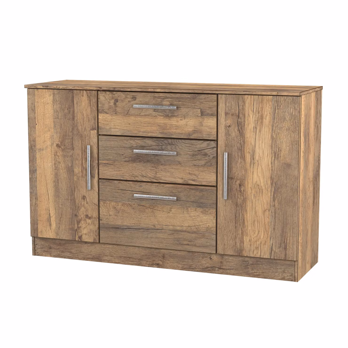 2 U Trent Ready Assembled 2 Door 3 Drawer Sideboard in Dark Brown – 2