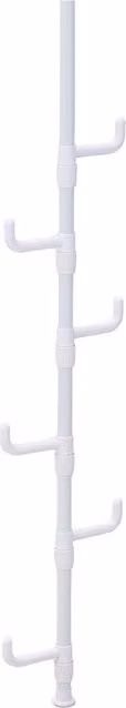 Livingandhome Modern Metal Dual Hook and Rail Matrix Clothes Rail in White