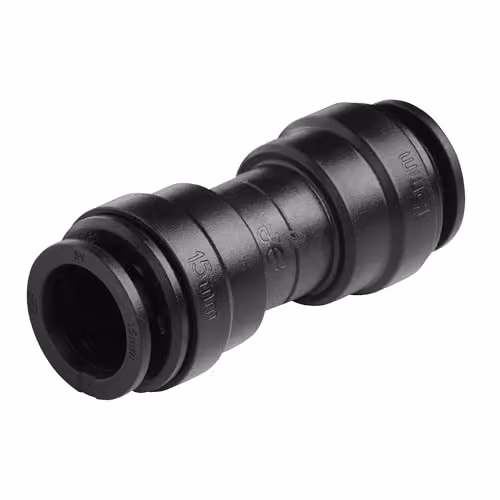 John Guest Speedfit 12mm Equal Straight Union Connector in Black – 1