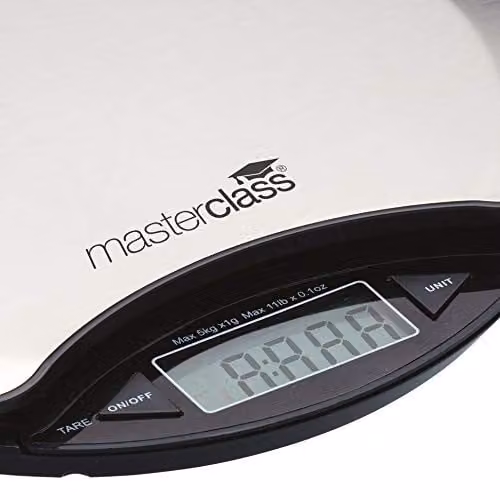 MasterClass Digital Kitchen Scale in Silver and Black with Stainless Steel Platform and Tare Function – 3