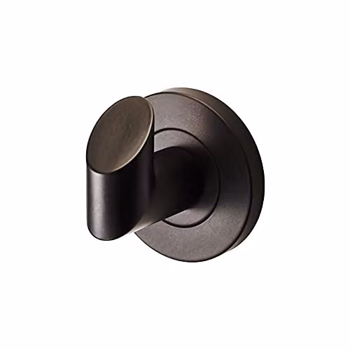 Loops 2 Pack Single Bathroom Robe Hook with Concealed Fix Rose in Matt Black, Projection: 44.5 mm – 2