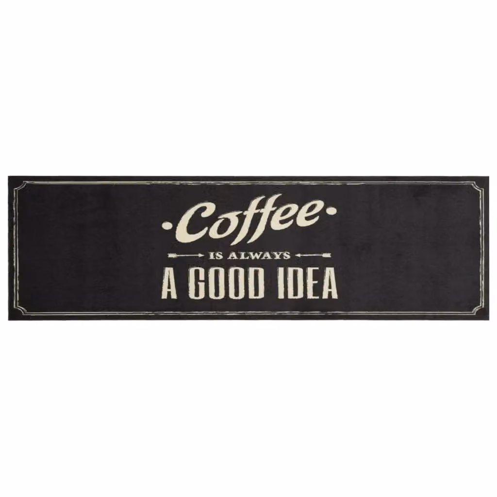 Berkfield Home Washable Velvet Kitchen Rug in Black, W: 45 cm x L: 150 cm – 2