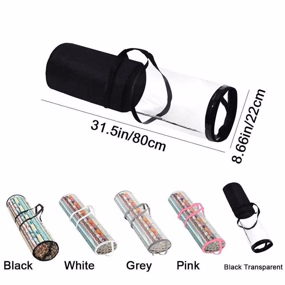 NESTLUNE Black Cylinder Wrapping Paper Storage Bag, H 100 cm x W 15 cm x D 15 cm – 2