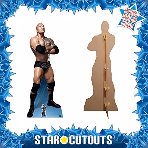 STAR CUTOUTS Dwayne Johnson The Rock Arms Folded Cardboard Cut Out, Multi-Colour, H x W x D: 195 x 74 x 195 cm – 5