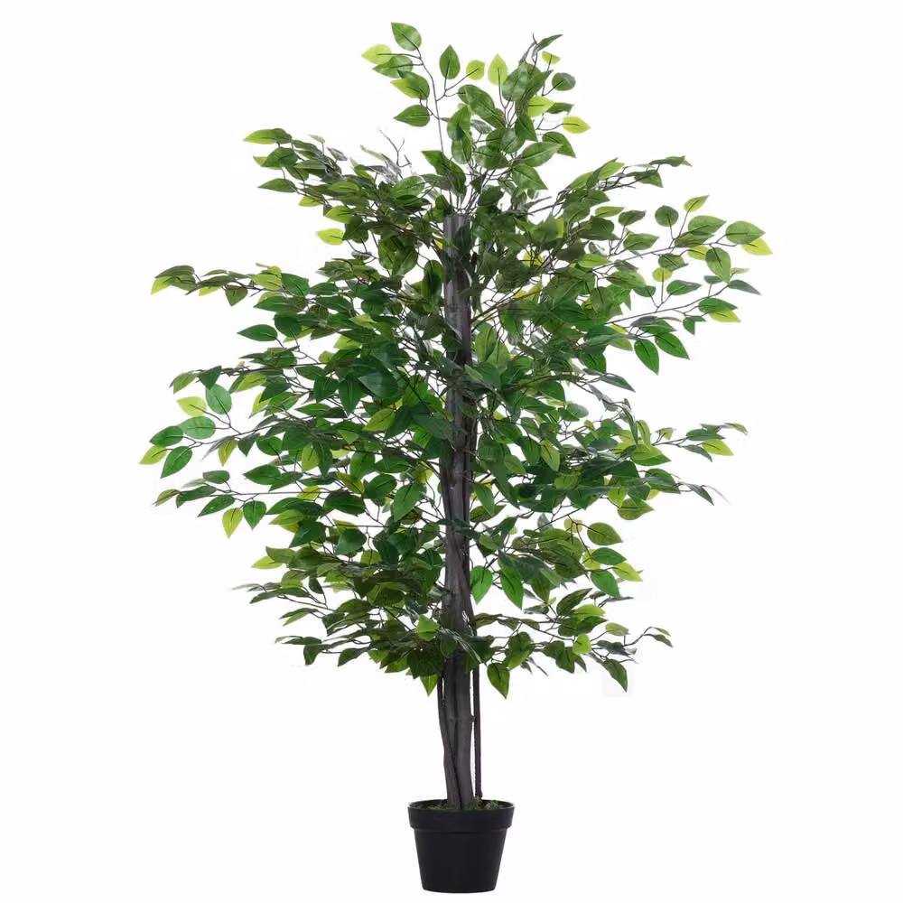 Wyld Haus Nito Artificial Banyan Style Tabletop Tree in a Light Green Decorative Pot – 2